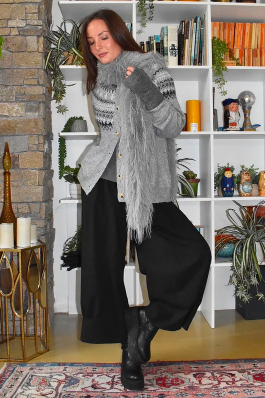 Ferguson Fair Isle Cardigan Grey